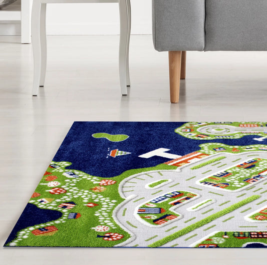 Norbu Multicolor 3D Carpet for Kids - 150 x 230 cm (4.9 x 7.5 ft)