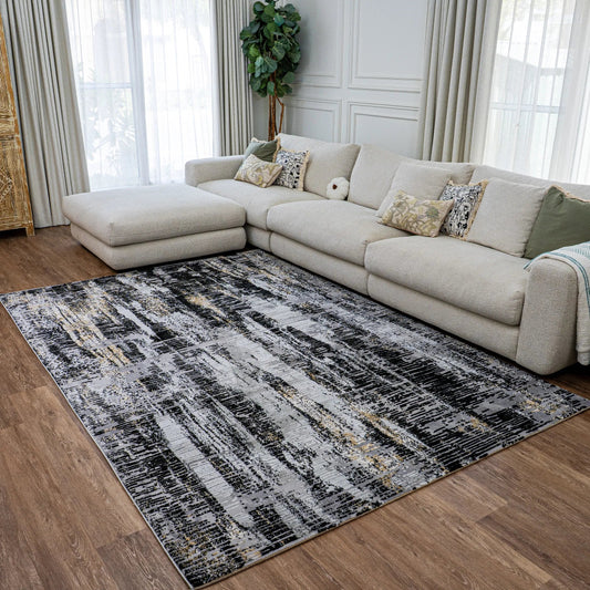 Maram Grey Black Carpet (Rectangle)