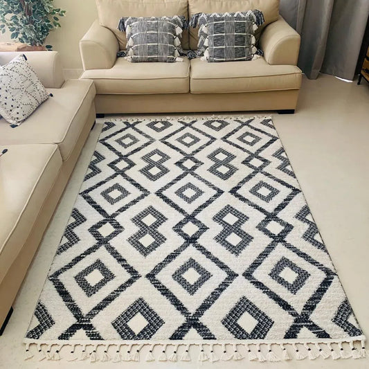 Nikka Cream Black Carpet (Rectangle)