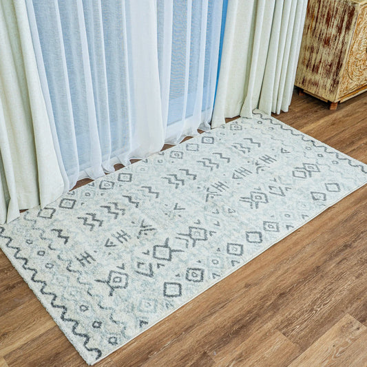 Galatsi Cream Grey Distressed Design Carpet (Runner)