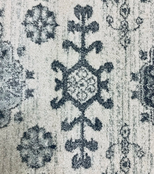 Kavala Cream Grey Distressed Design Carpet (Rectangle)