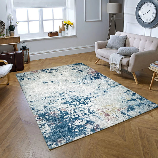 Serres Cream Multi-colour Distressed Design Carpet (Rectangle)