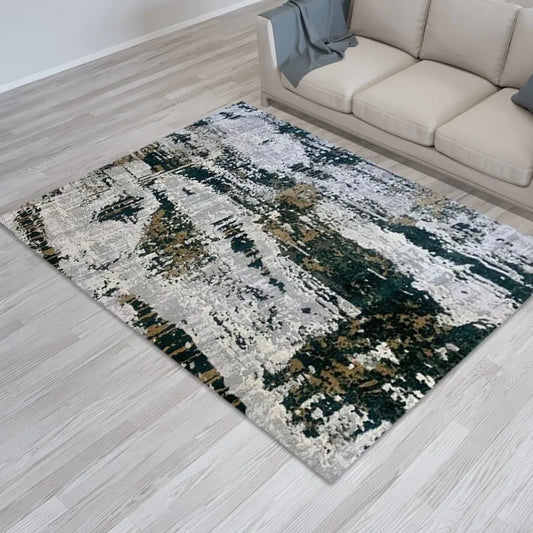 Livadeia Grey, Green Carpet (Rectangle)