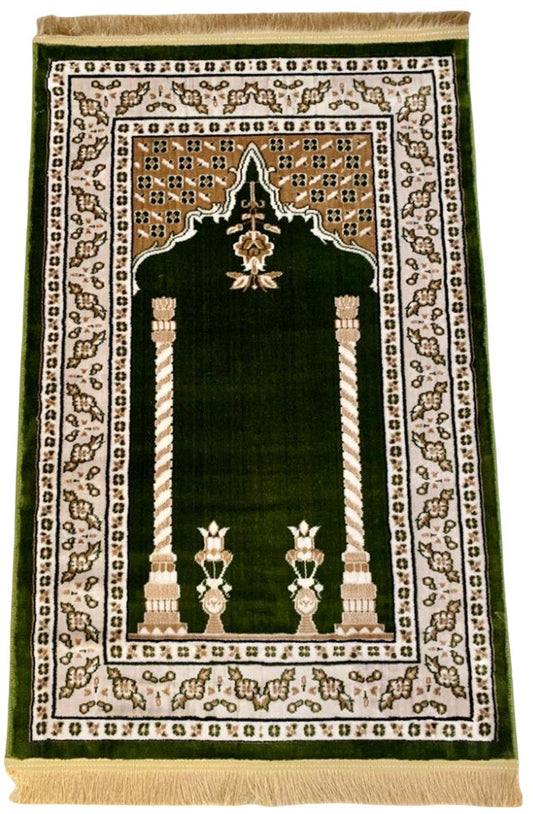 Prayer Mat Green-Medium Pile 80 x 125 cm (2.6 x 4.1 ft)