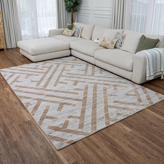 Lupin Grey, Beige Carpet (Rectangle)