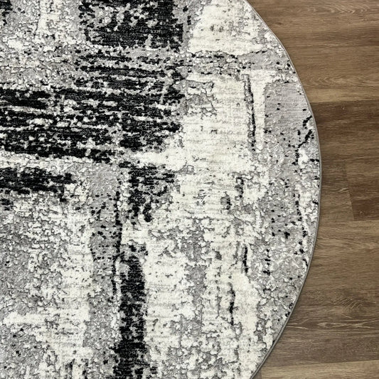 Supremo Grey, Black Carpet (Round)