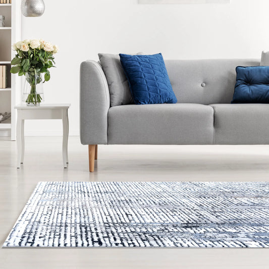 Infinity Grey Navy Blue Carpet (Rectangle)