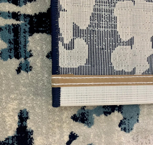 Jannet Grey, Navy Blue Carpet (Rectangle)