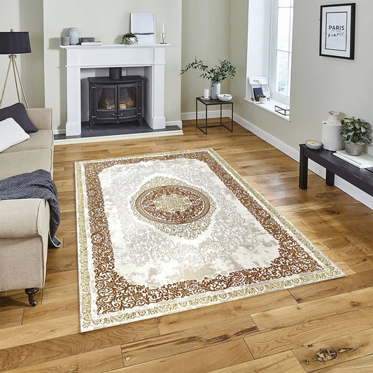 Aleyna Cream Gold Carpet (Rectangle)