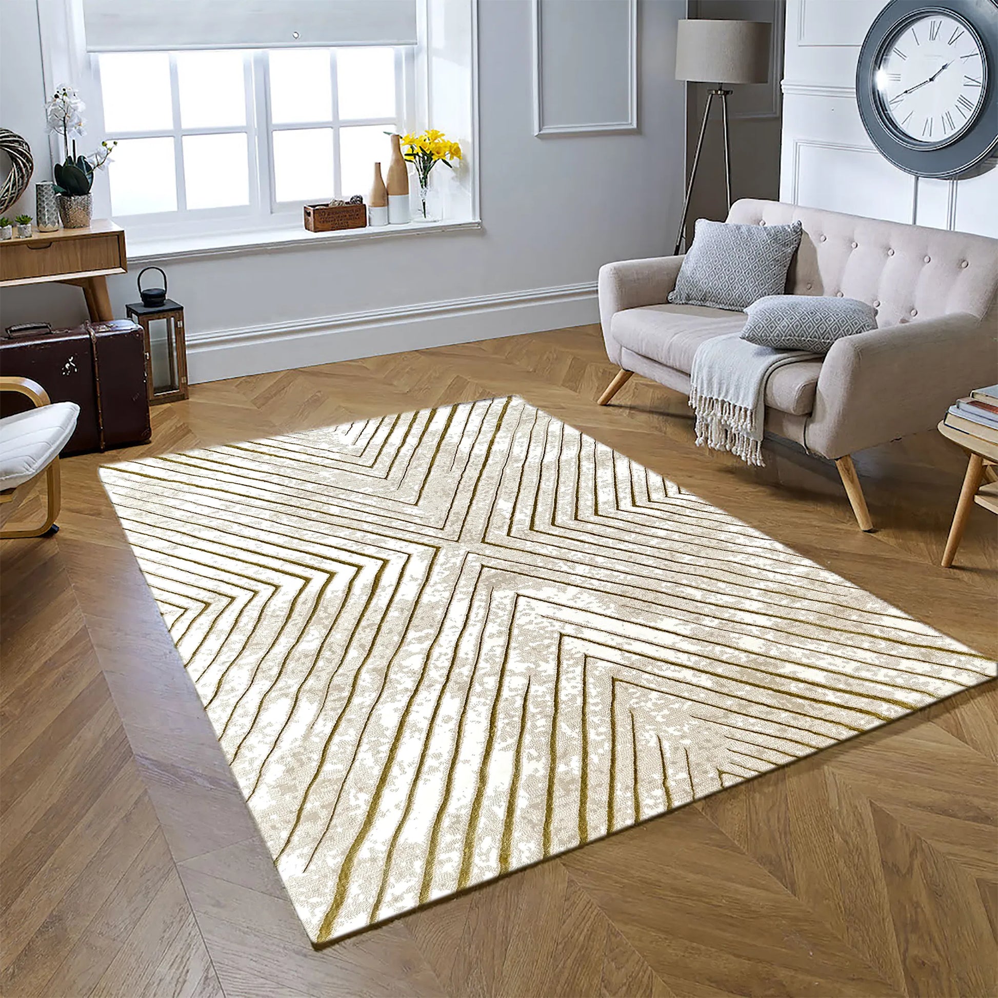 Allora Beige Gold Carpet (Rectangle)