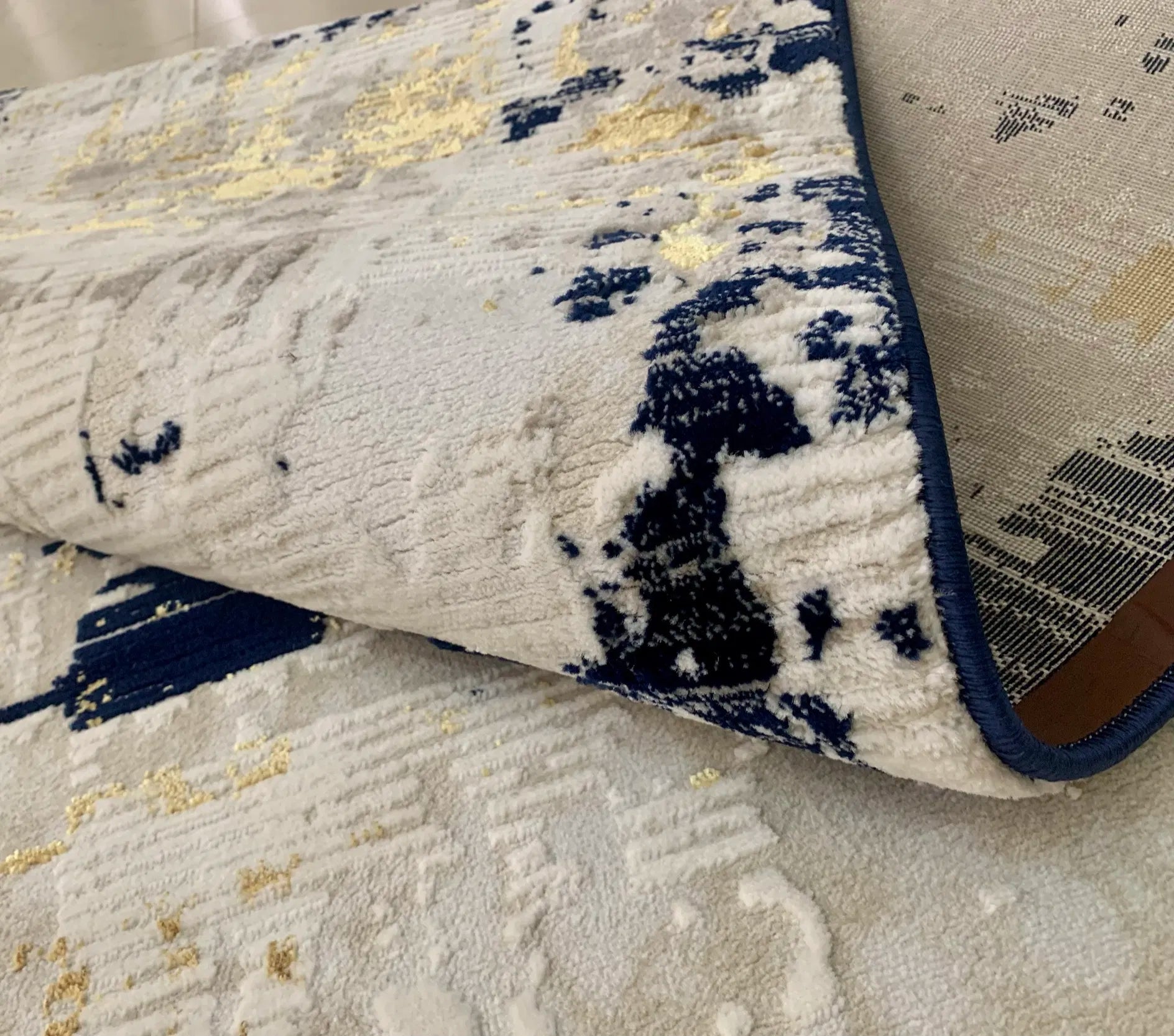 Pyrgos Beige Navy Blue Carpet (Rectangle)