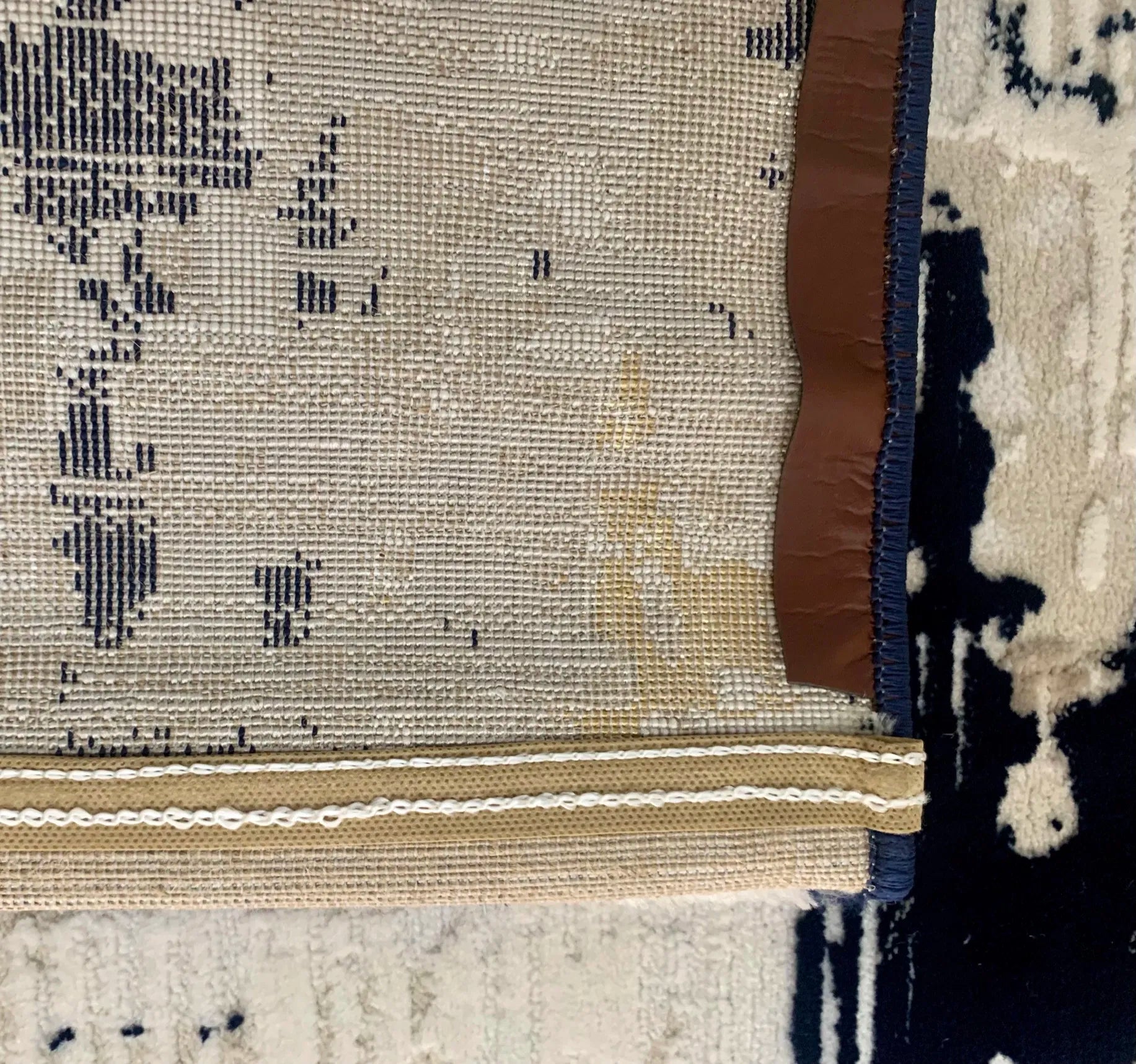 Pyrgos Beige Navy Blue Carpet (Rectangle)