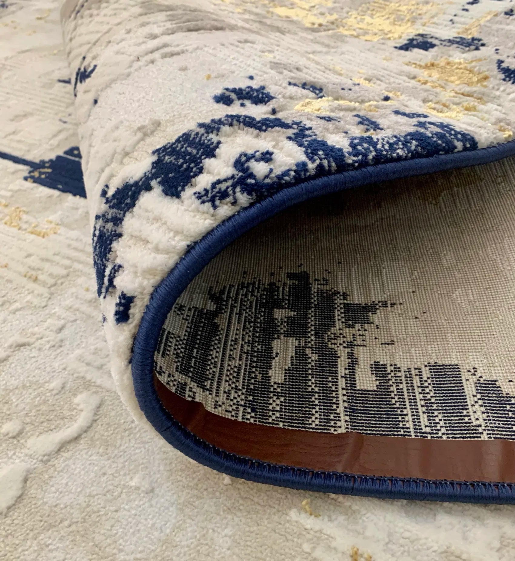 Pyrgos Beige Navy Blue Carpet (Rectangle)