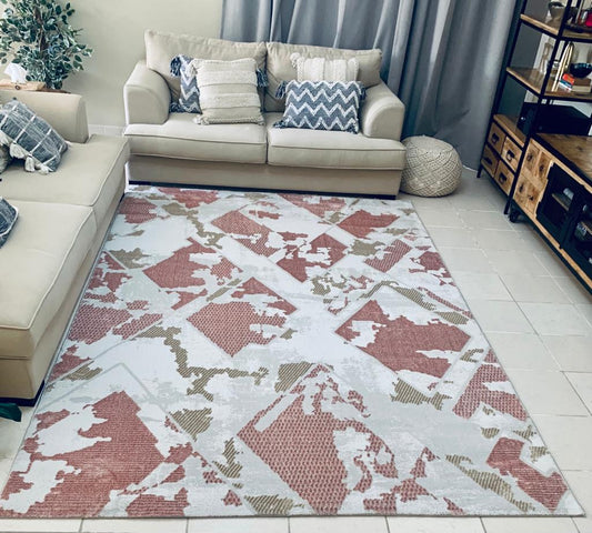 Spire Beige Pink Carpet (Rectangle)