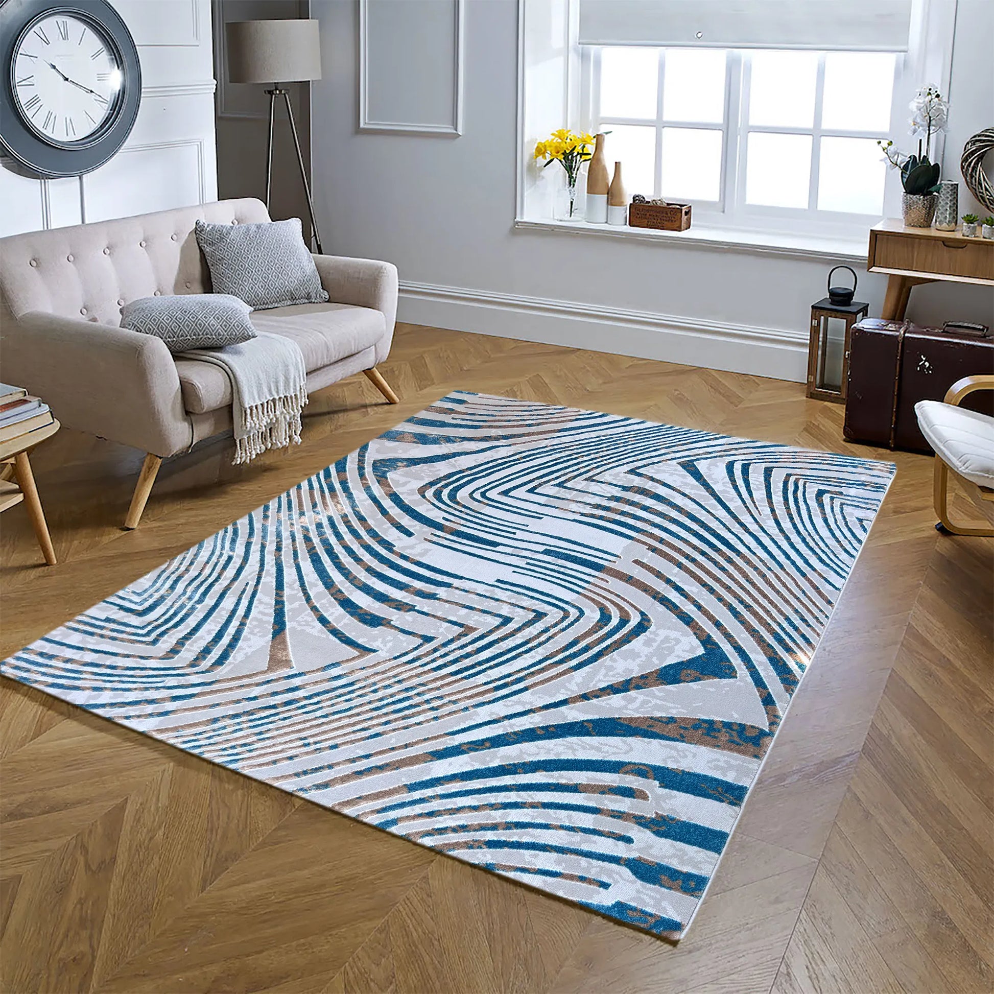 Hypnos Beige Blue Carpet (Rectangle)