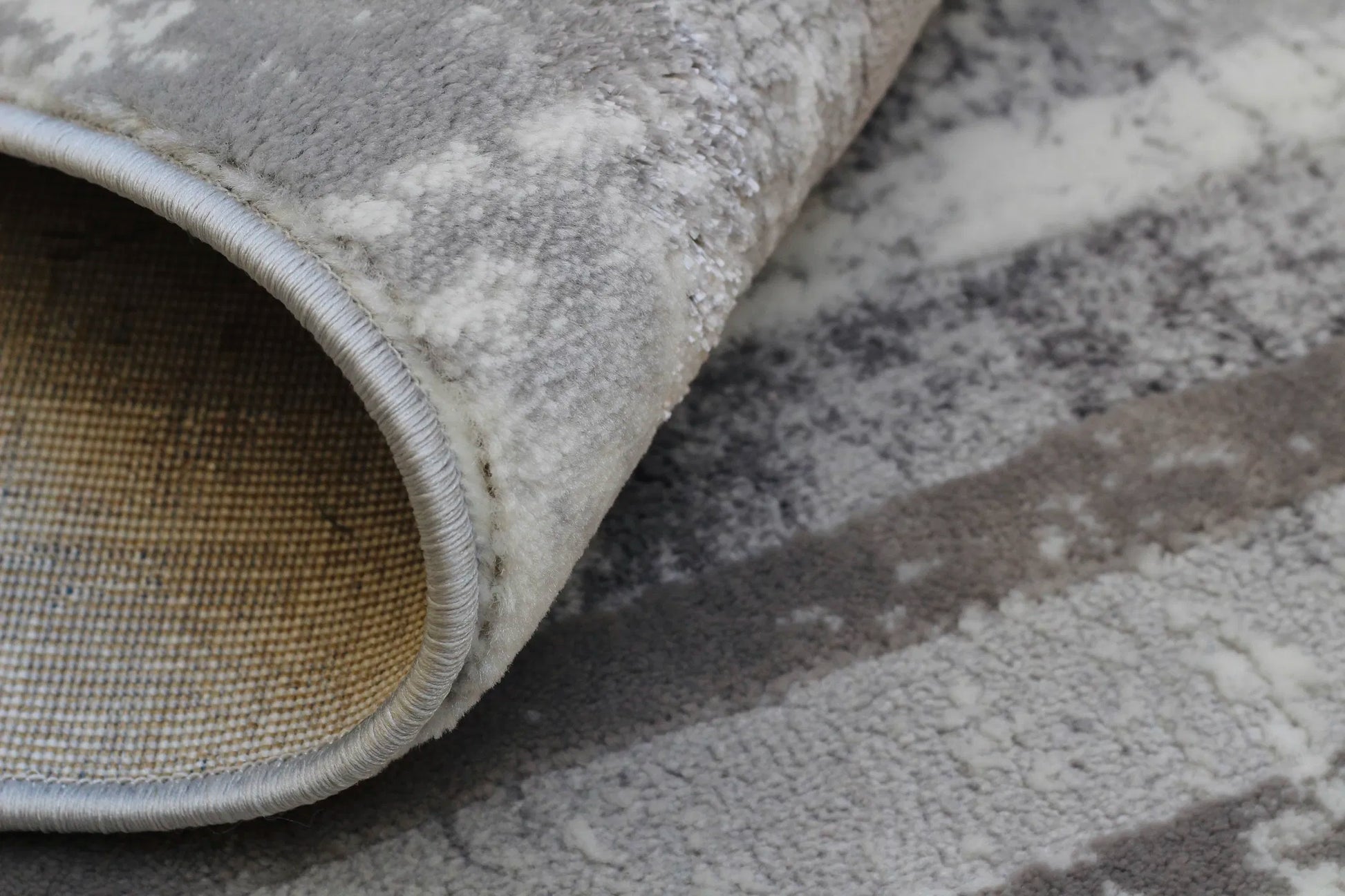 Gurel Grey White Carpet (Runner)