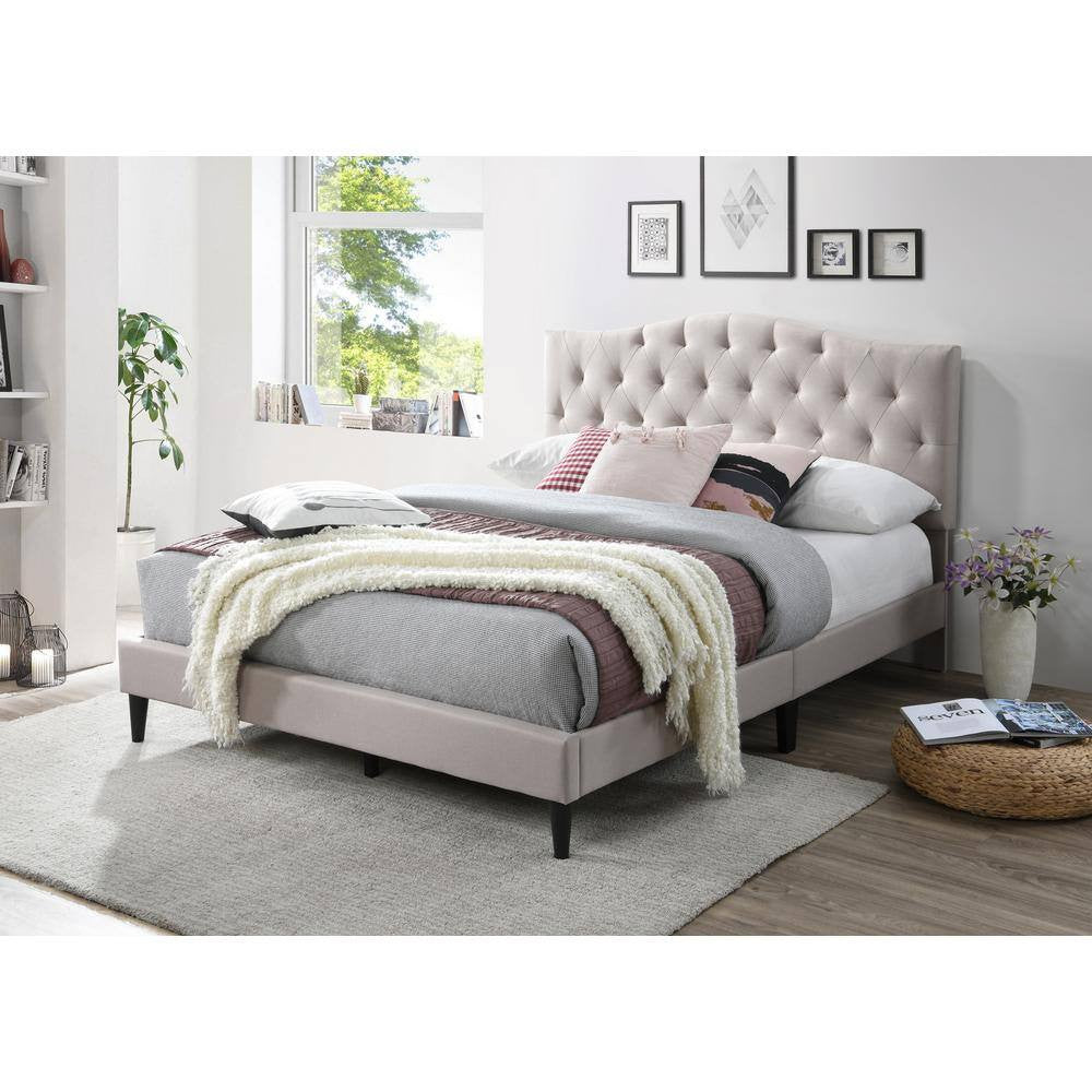 James Upholstered Bed (Choose size, fabric, colour & legs)