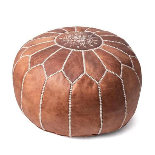 Lagos Pouf - Faux Leather - Brown (Made on order)
