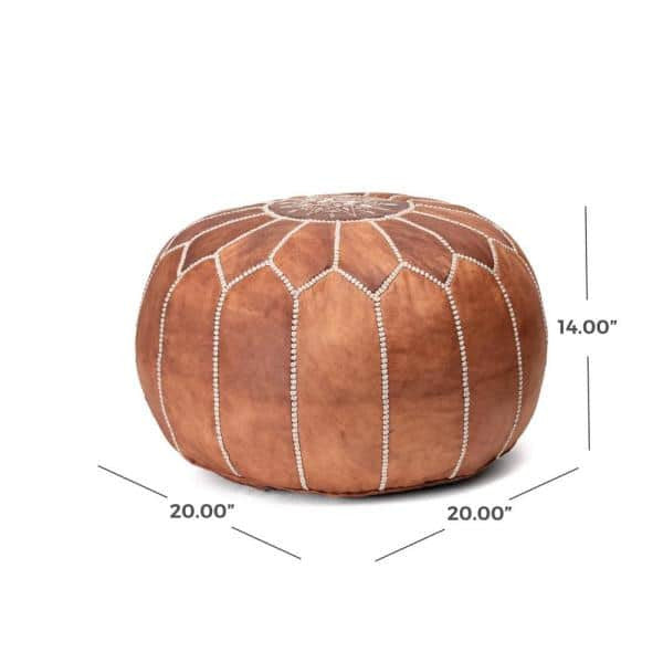 Lagos Pouf - Faux Leather - Brown (Made on order)