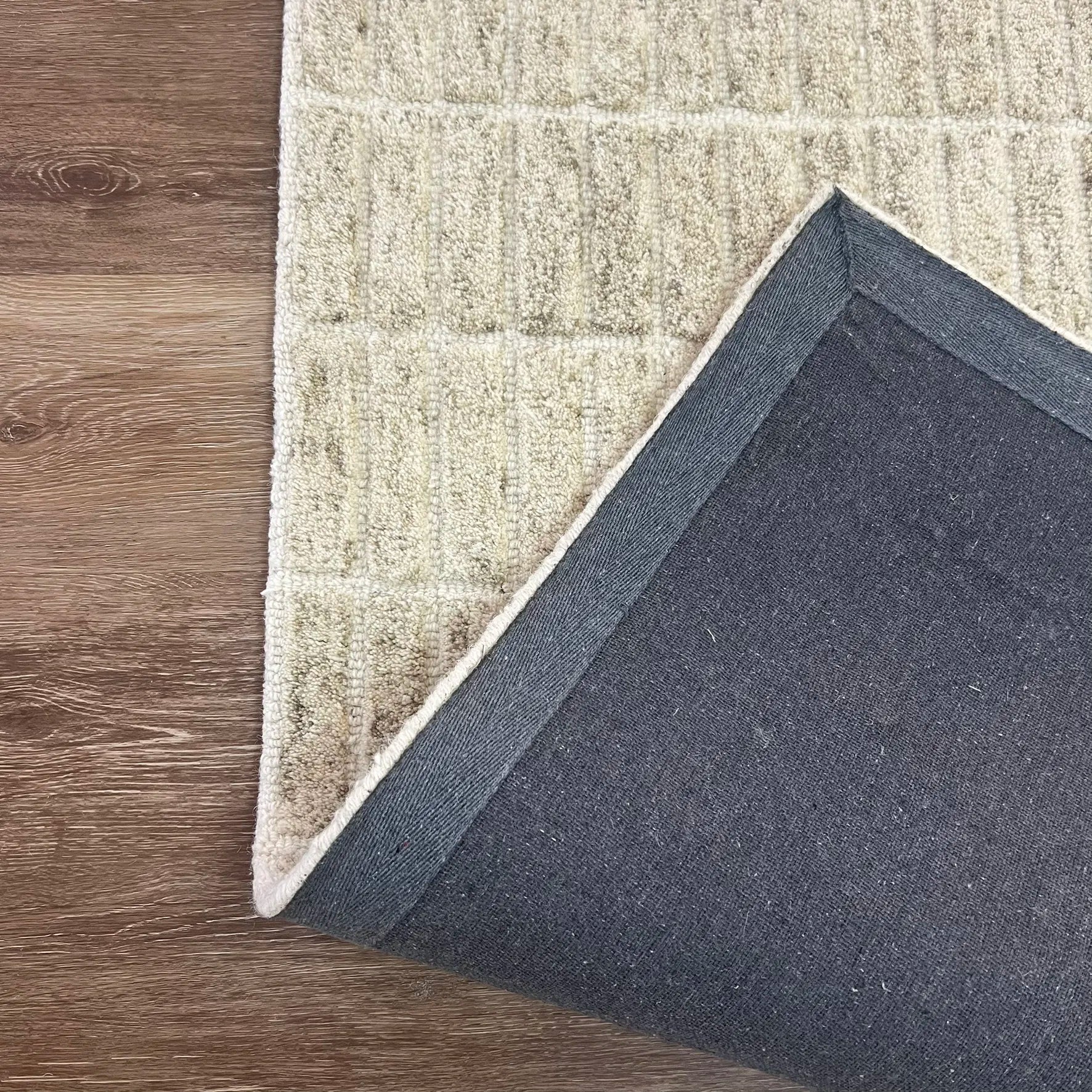 Pure Wool Carpet Checkers Beige (Rectangle)