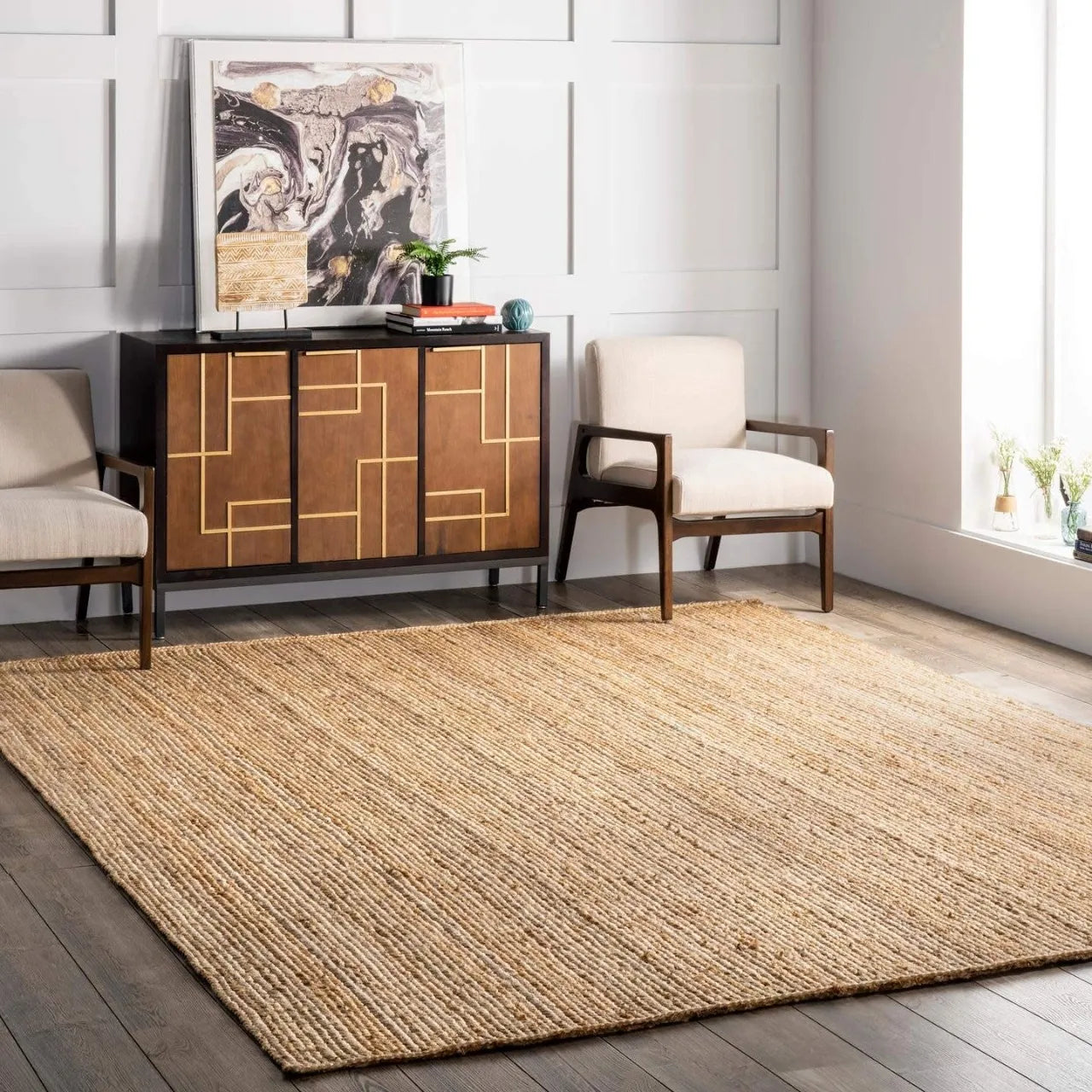 Thermi Braided Natural Beige Carpet (Square)