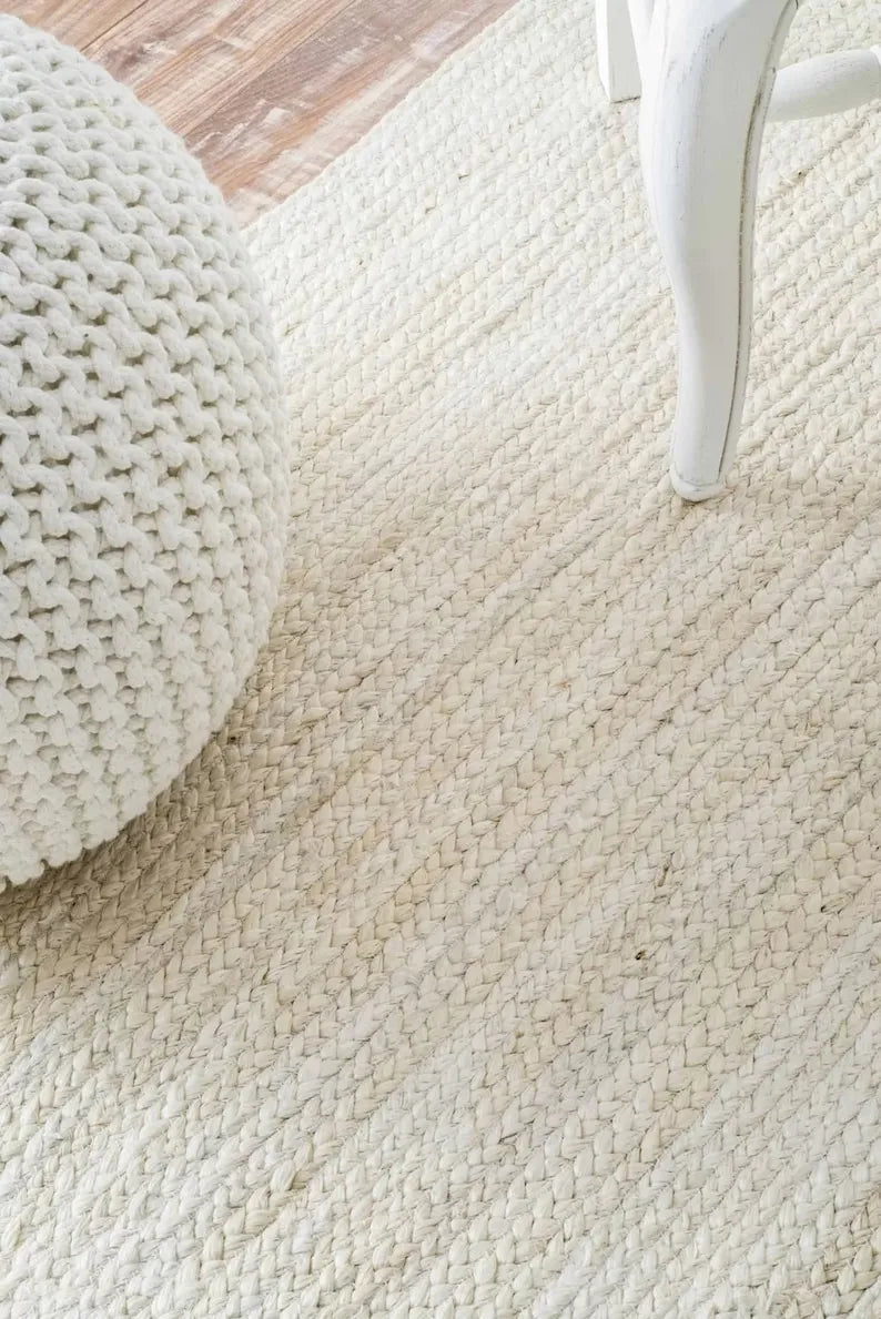 Pai Braided Jute White Carpet (Rectangle)
