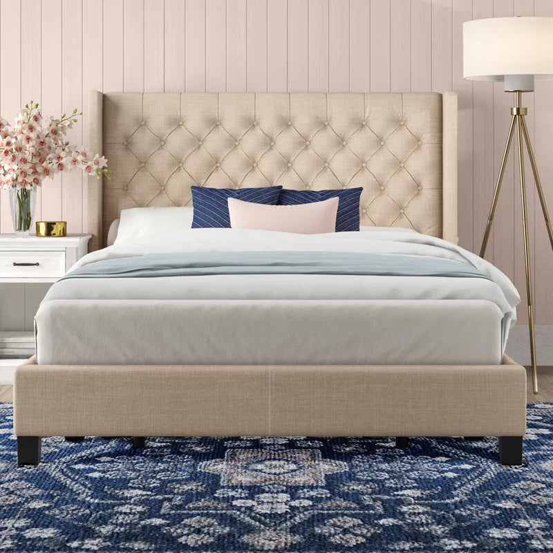 Leslie Upholstered Bed (Choose size, fabric, colour & legs)
