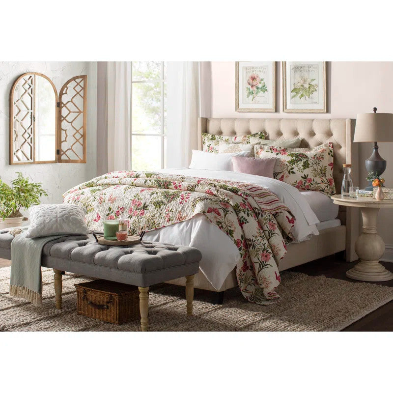 Leslie Upholstered Bed (Choose size, fabric, colour & legs)