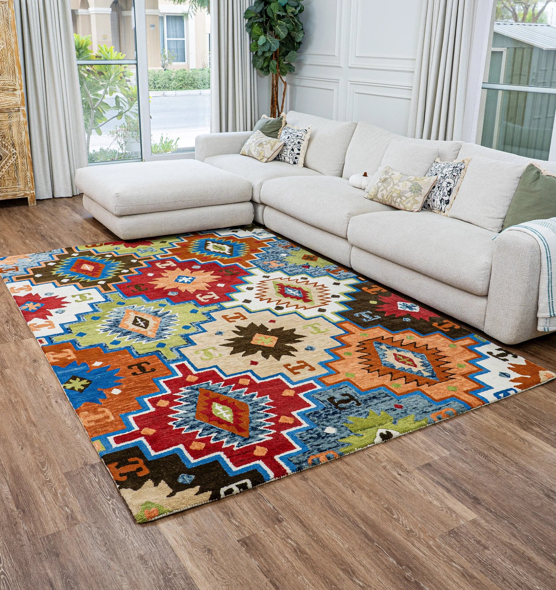 Settat Multi-Coloured Kilim Carpet (Rectangle)