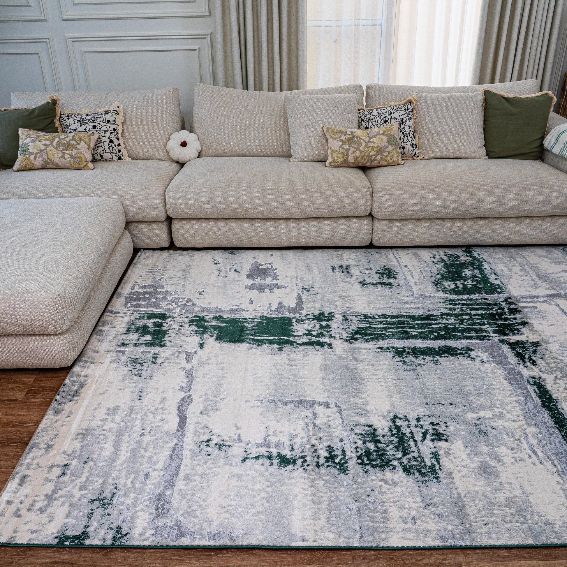 Pluto Grey Green Carpet (Runner)