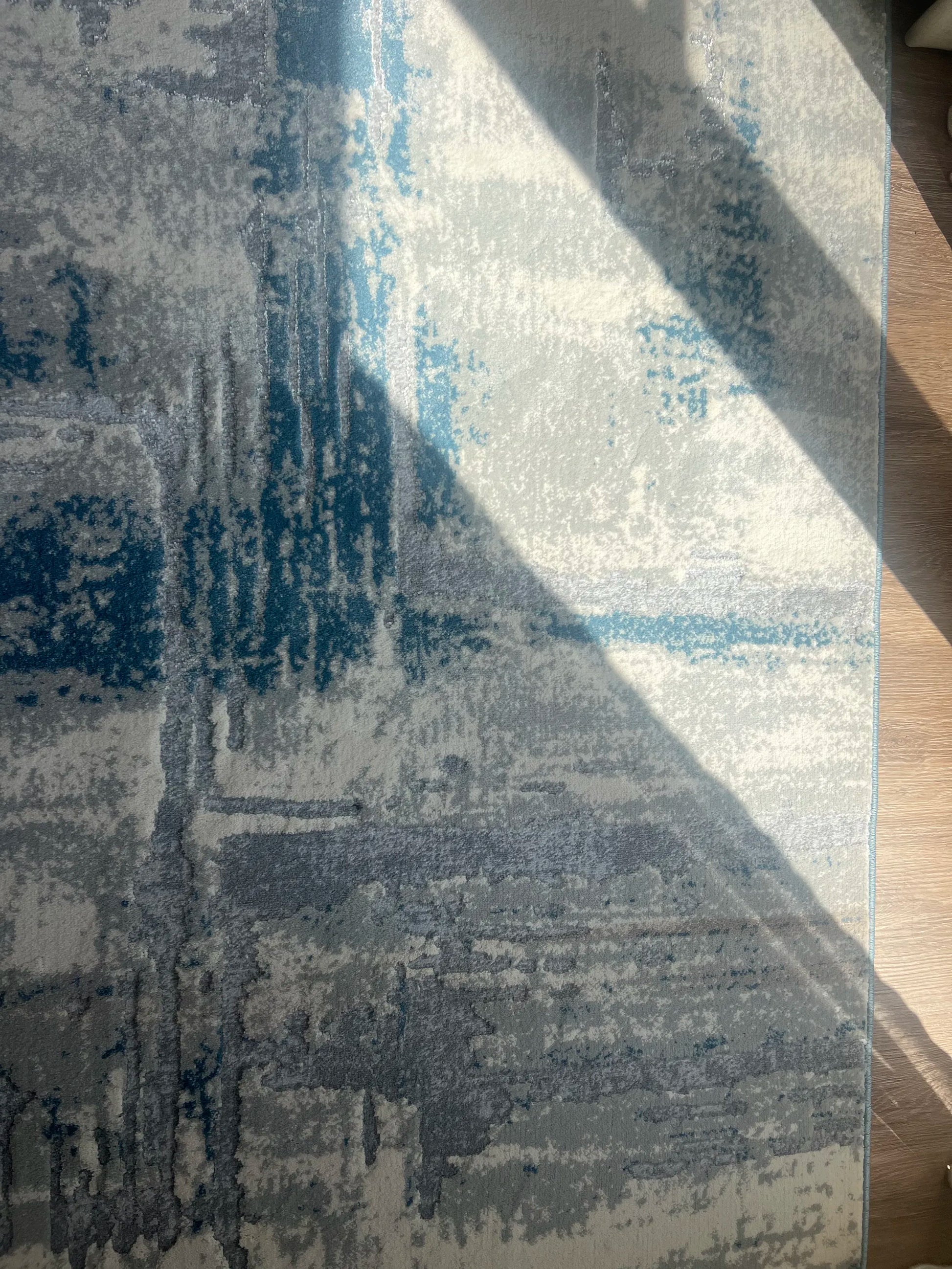 Lamit Grey Azure Blue Carpet (Runner)