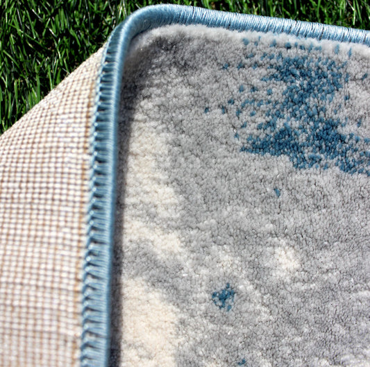 Lamit Grey Azure Blue Carpet (Rectangle)
