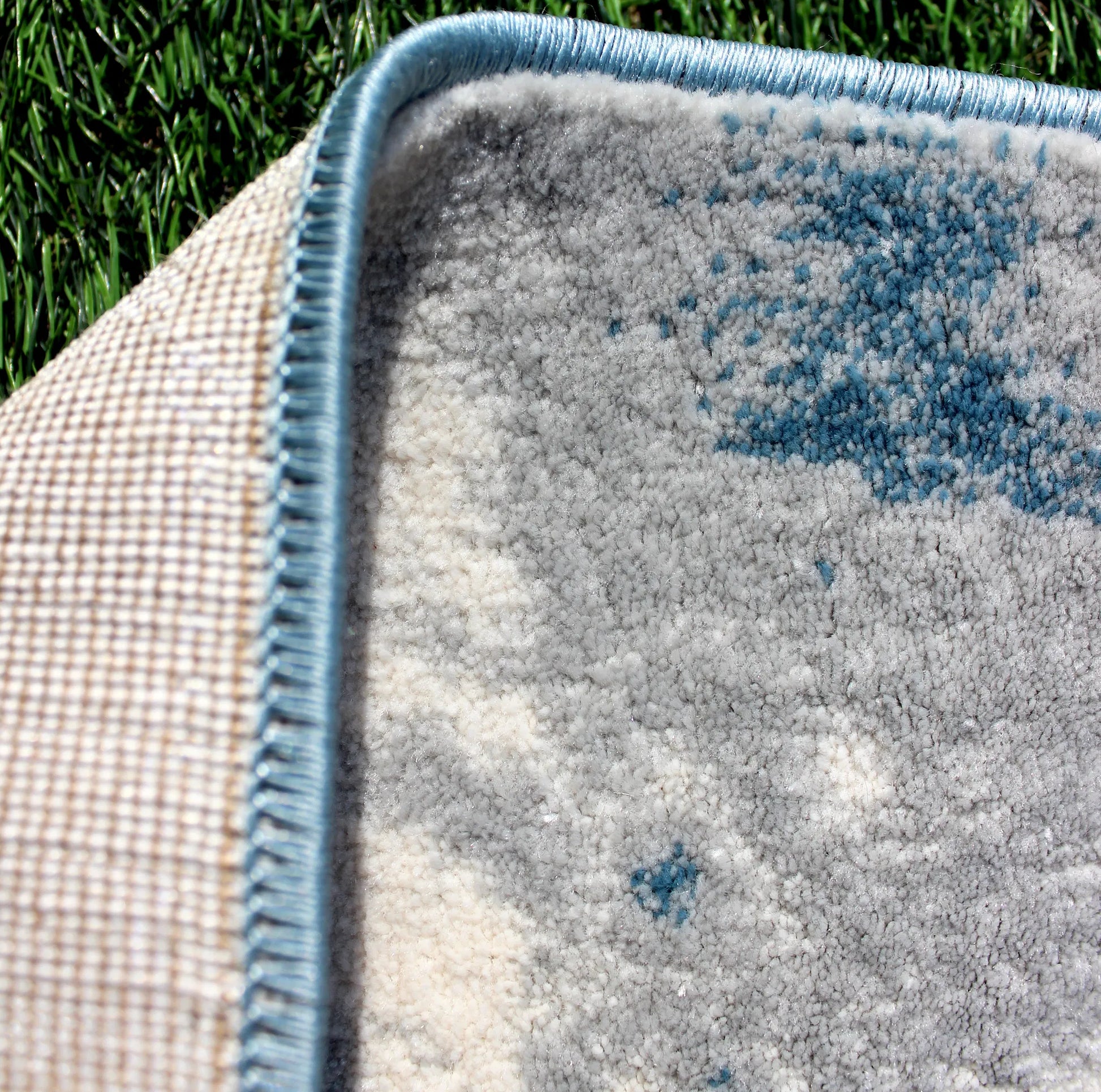 Lamit Grey Azure Blue Carpet (Doormat)