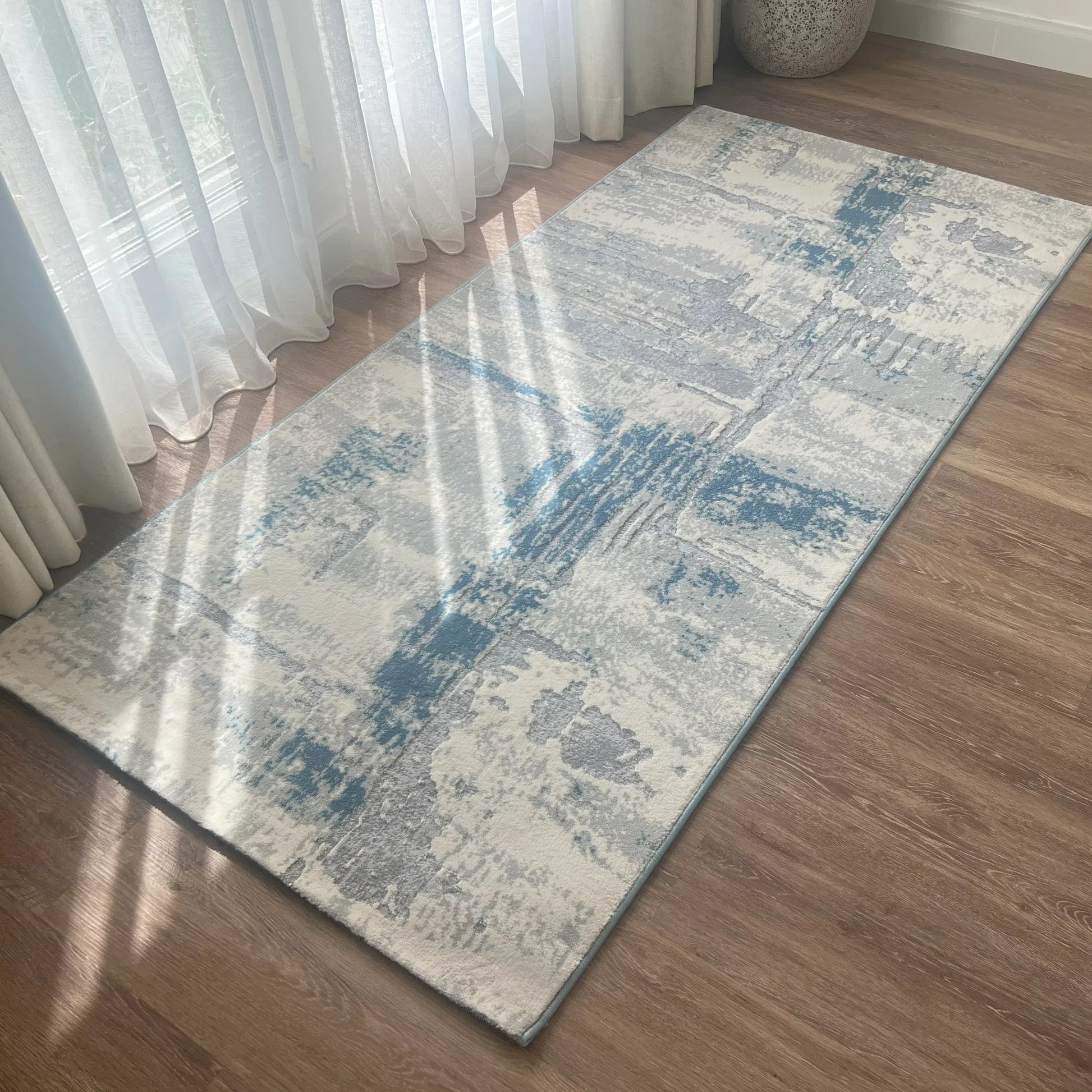 Lamit Grey Azure Blue Carpet (Doormat)