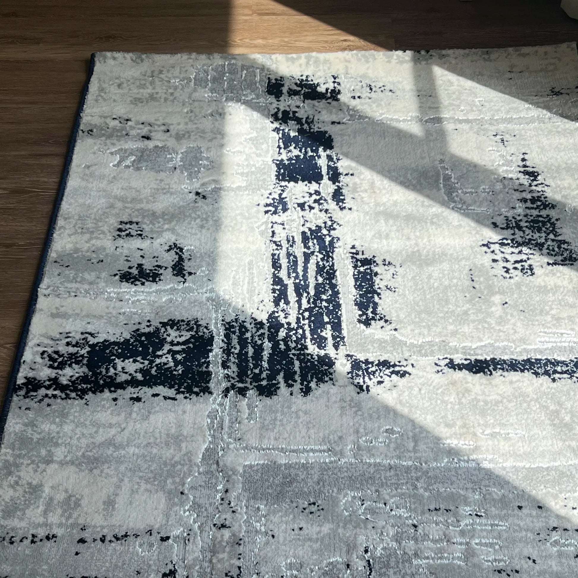 Norma Grey Navy Blue Carpet (Rectangle)