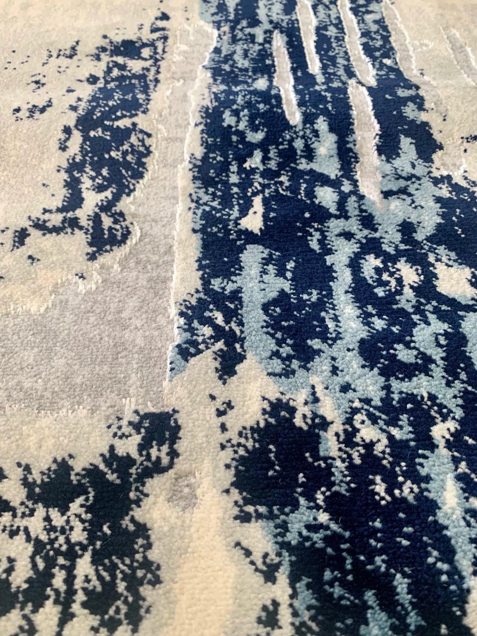 Norma Grey Navy Blue Carpet (Round)