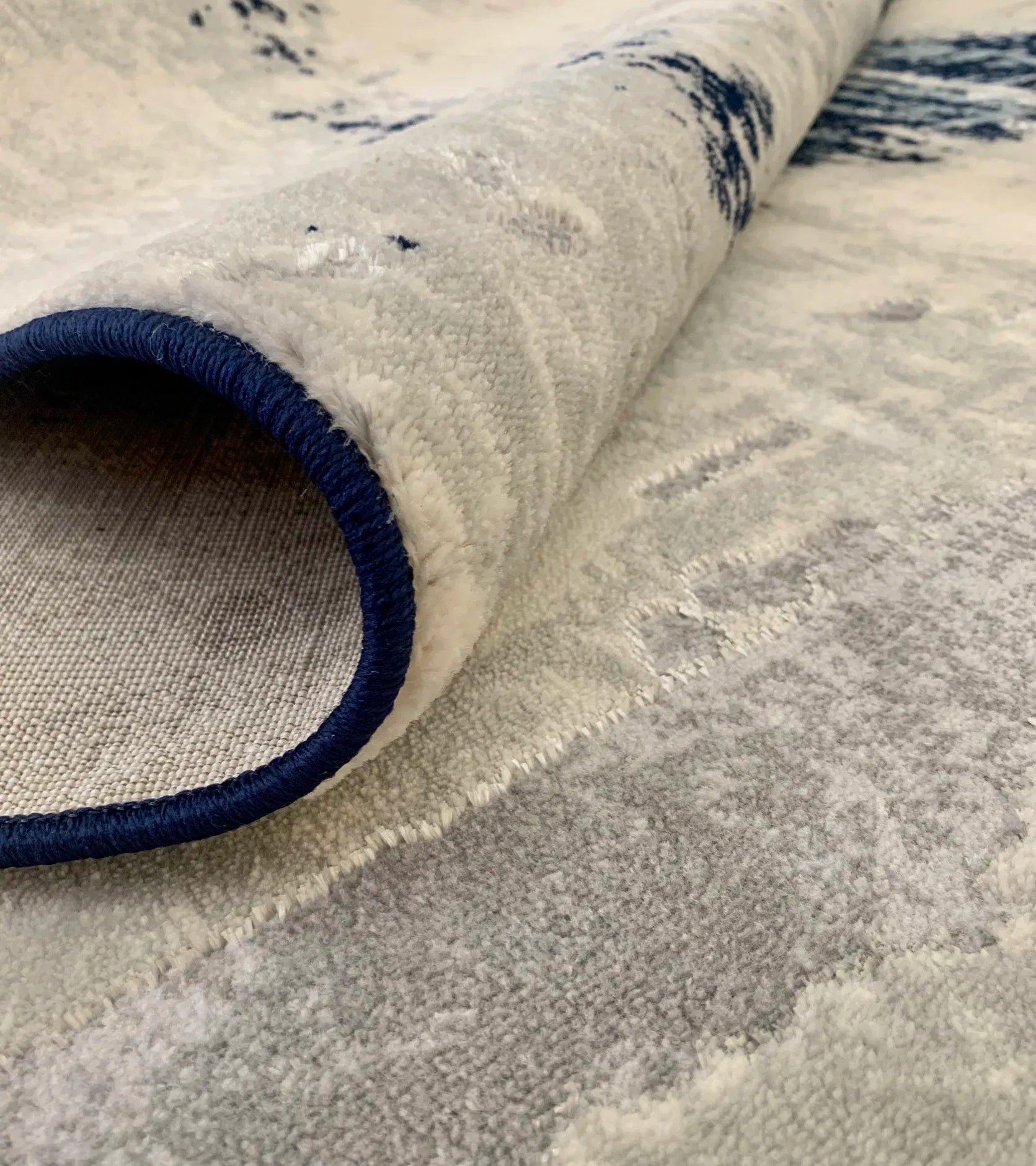 Norma Grey Navy Blue Carpet (Doormat)