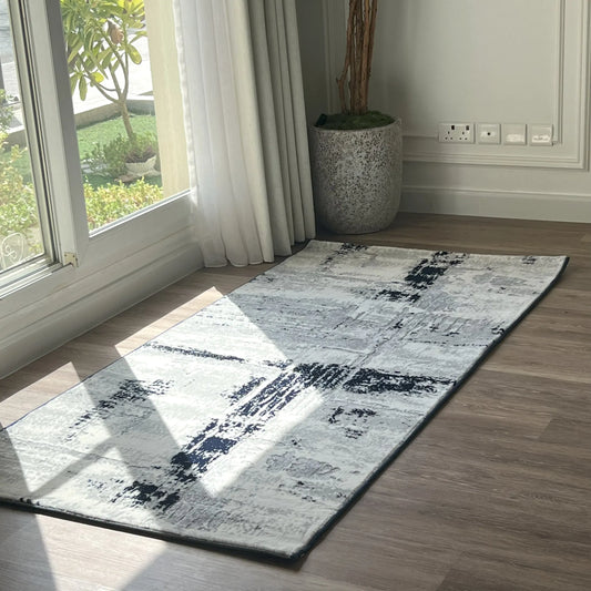 Norma Grey Navy Blue Carpet (Runner)