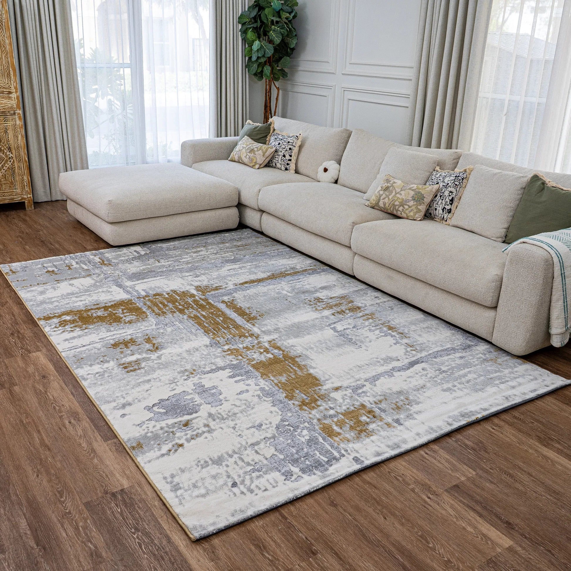 Greg Grey Gold Carpet (Rectangle)