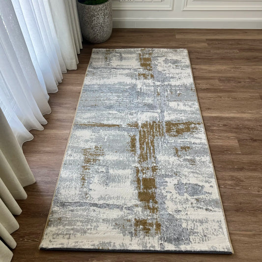 Greg Grey Gold Carpet (Runner)