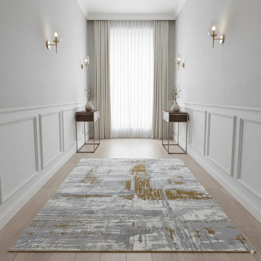 Greg Grey Gold Carpet (Runner)