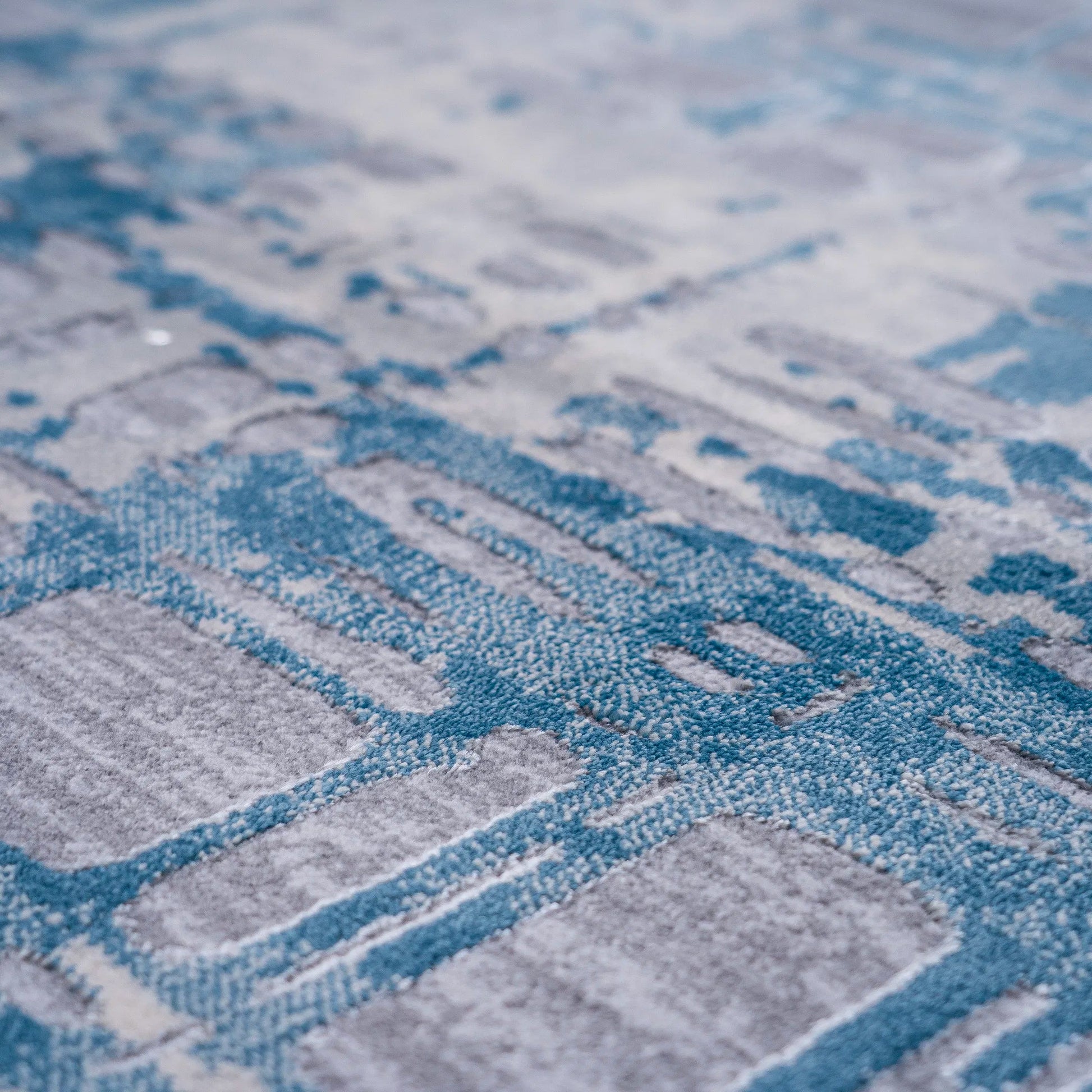 Marvel Grey Azure Blue Carpet (Rectangle)