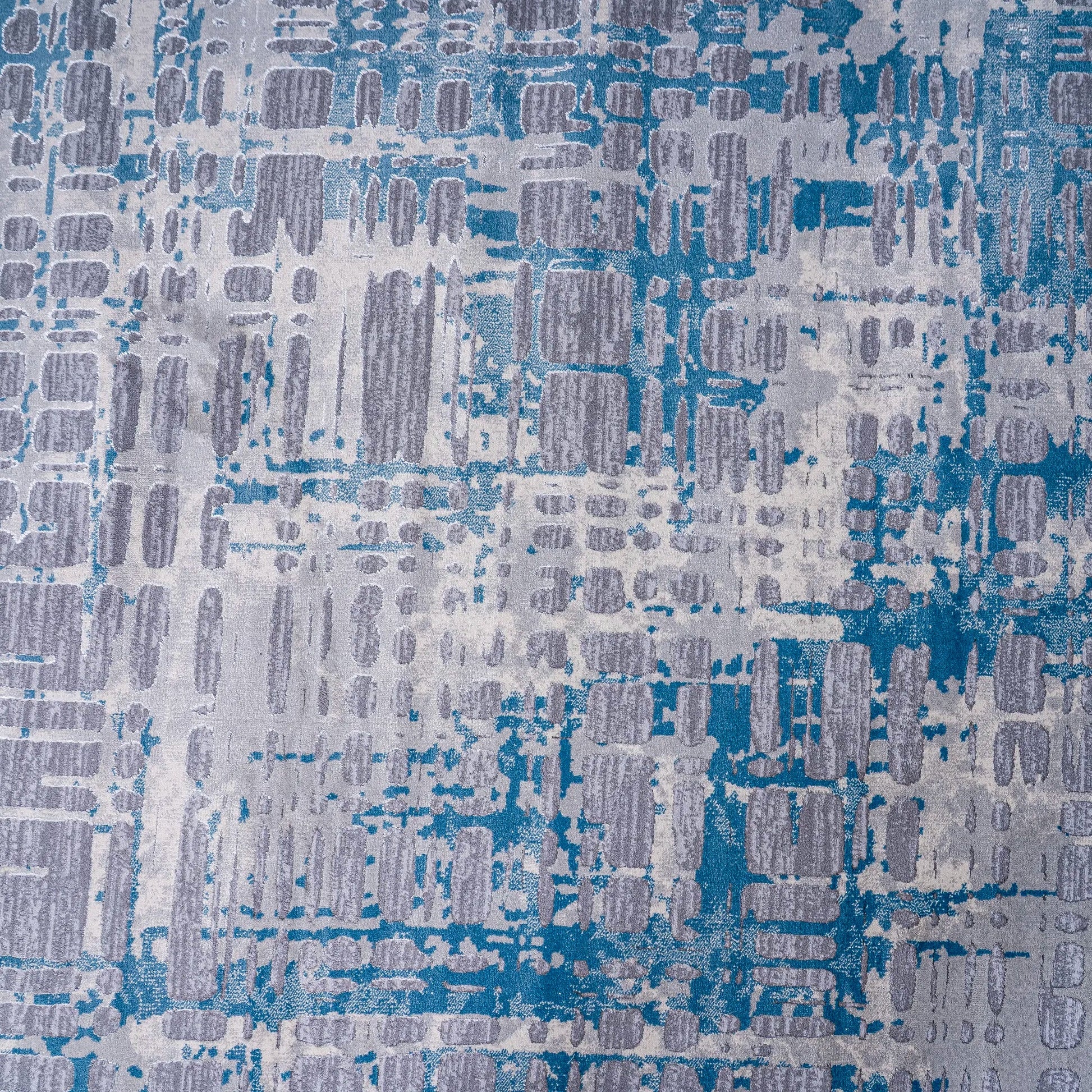 Marvel Grey Azure Blue Carpet (Runner)