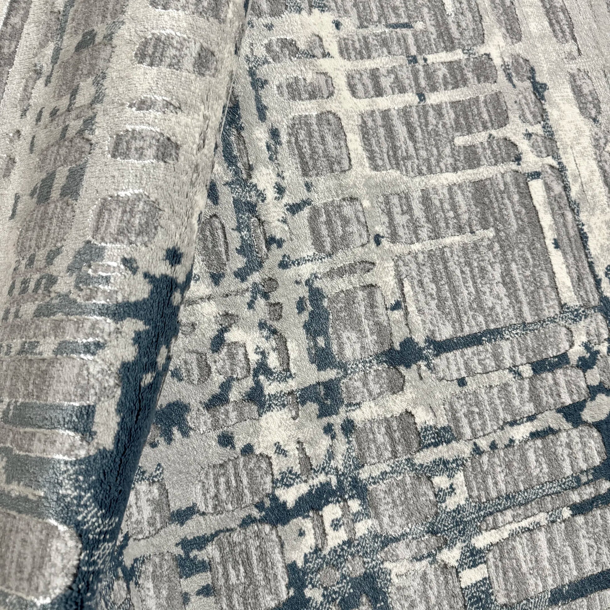 Marvel Grey Azure Blue Carpet (Rectangle)