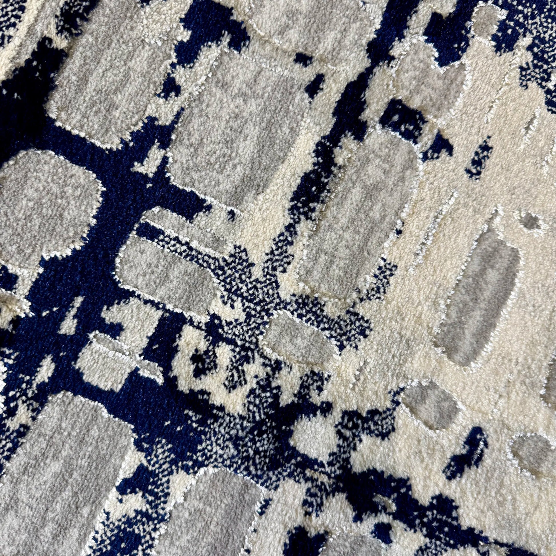 Journey Grey Navy Blue Carpet (Runner)