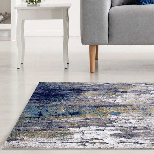 Lefkada Grey Navy Blue Carpet (Rectangle)