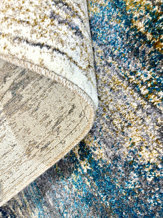 Blendz Beige Turquoise Carpet (Rectangle)