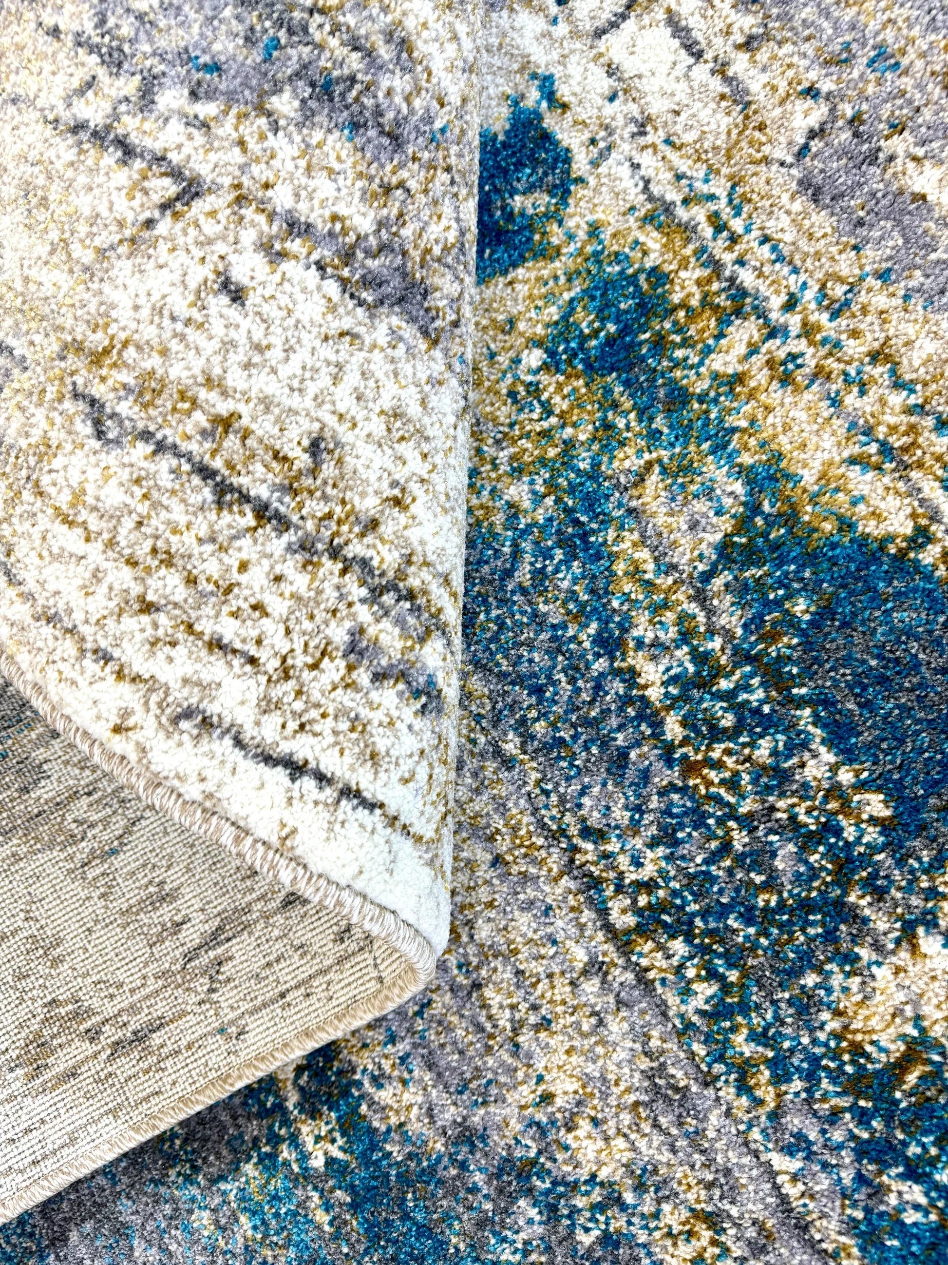 Blendz Beige Turquoise Carpet (Rectangle)