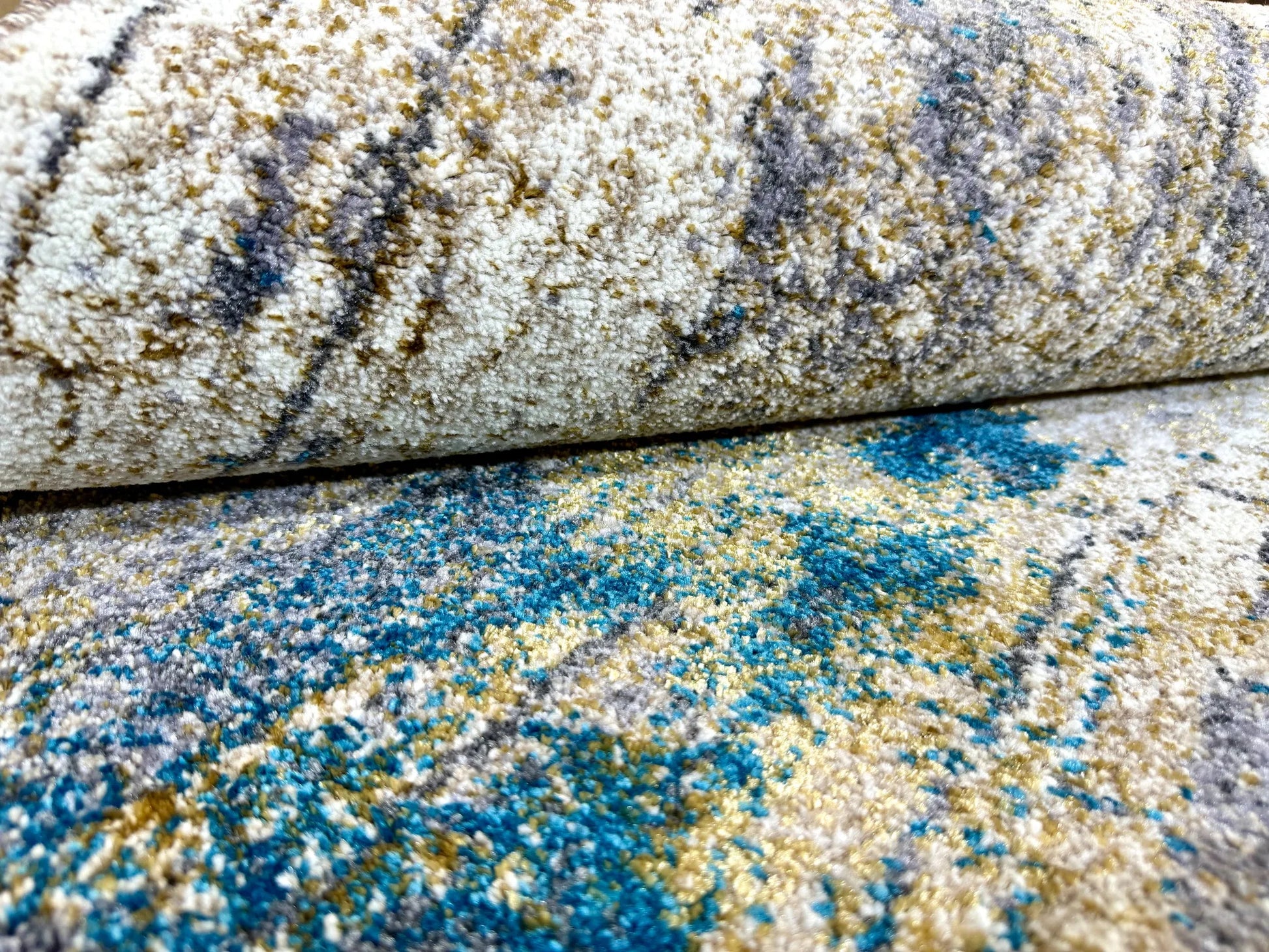 Blendz Beige Turquoise Carpet (Rectangle)