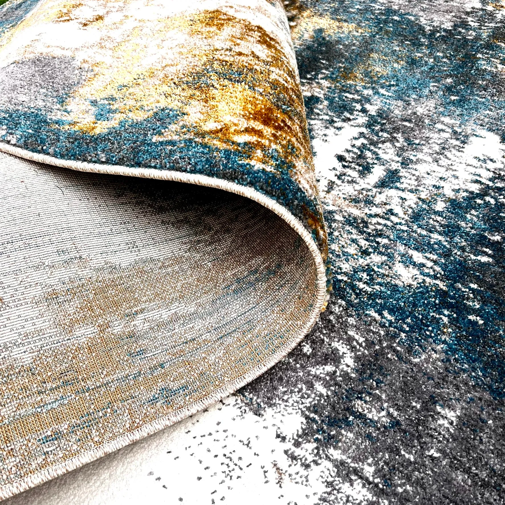 Kallit Grey Turqouise Blue Carpet (Rectangle)